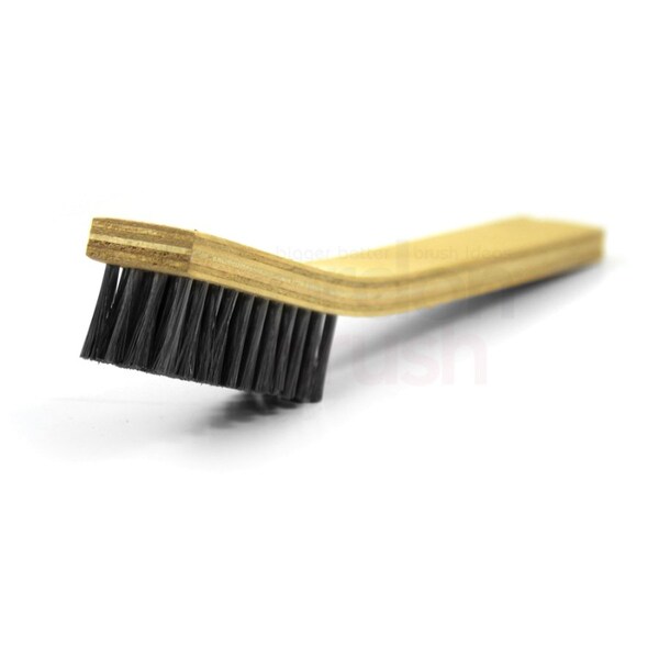4 x 11 Row 0.006 SS Wire and Plywood Handle Heavy Duty Scratch Brush, PK12